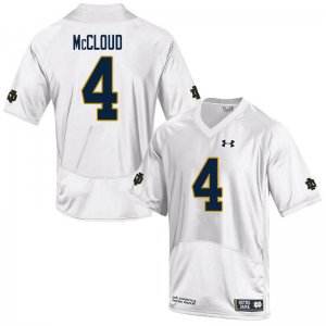 Notre Dame Fighting Irish Men's Nick McCloud #4 White Under Armour Authentic Stitched College NCAA Football Jersey HCU0699KS